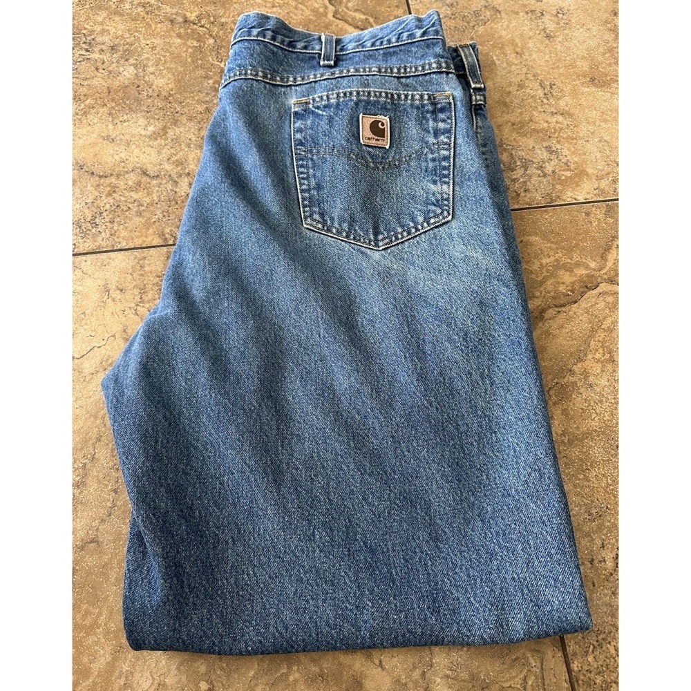 Carhartt Relaxed Fit Men's Jeans Blue Denim Size 44x34 Fit 42X33